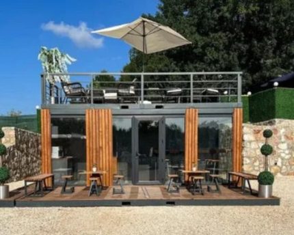 Módulo Cafetería "Cappuccino" con Terraza – 14,6 m² de Diseño Premium